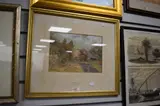 The Farmyard by Winifred Isaacs, watercolour, offered Aug 2023