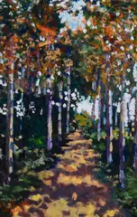 The Avenue by Timmy Mallett, oil on board, sold Aug 2023
