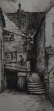 Woreley Boat Steps by Peter Monks, pencil, sold Aug 2023