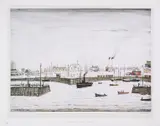 The Harbour by L. S. Lowry, Lithograph printed in colours, sold Dec 2024