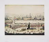 The Pond by L. S. Lowry, Lithograph printed in colours, sold Dec 2024
