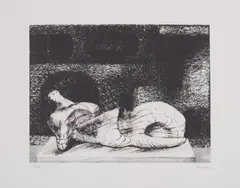 Reclining Figure, Architectural Background III (Cramer 456) Lithograph, 1977 by Henry Moore, Lithograph, sold Dec 2024