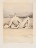 Reclining Figures Man and Woman II by Henry Moore, Etching with aquatint printed in colours, sold Dec 2024