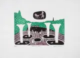 Kensington Gardens by Julian Trevelyan, Etching with aquatint printed in colours, sold Dec 2024