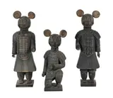 A group of three terracotta models of warriors by Lizabeth Eva Rossof, sculpture, sold Dec 2024