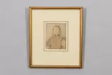 Portrait of a gentleman in tudor dress by George Perfect Harding, Pencil and watercolour, offered Dec 2024