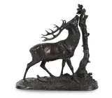 An animalier bronze 'cerf a la branche' by Pierre-Jules Mêne, 1843, BRONZE, sold Dec 2024