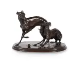 An animalier bronze 'jiji and giselle' by Pierre-Jules Mêne, BRONZE, sold Dec 2024