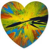 Heart Spin Painting by Damien Hirst, Acrylic on paper, circa, sold Nov 2024