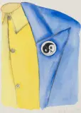 Ying Yang Badge by Patrick Hughes, pencil, sold Nov 2024