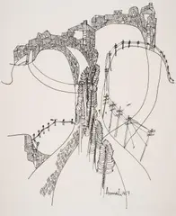 Untitled by Avinash Chandra, Pen and ink, sold Nov 2024