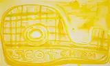 Scotch Magic Tape by Katherine Bernhardt, Monotype printed in colours, sold Nov 2024