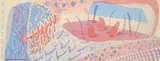 Composition Red & Blue by David Hockney, Lithograph printed in colours, sold Nov 2024
