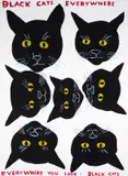 Black Cats Everywhere by David Shrigley, Screenprint in colours, sold Nov 2024
