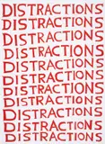 Distractions by David Shrigley, Linocut printed in red, sold Nov 2024