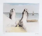 Feet on Holiday I by Henry Moore, Lithograph printed in colours, sold Nov 2024