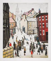 Berwick-on-Tweed by L. S. Lowry, Offset lithograph printed in colours, sold Nov 2024