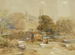 Dunblane Abbey by George Cattermole, watercolour, sold Mar 2025