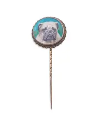 An enamel stick pin by Reuben Ward Binks, 1917, sculpture, sold Mar 2025