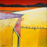 ‘The road to Salamanca by Robin Alexander Elliott, oil on canvas, sold Mar 2025