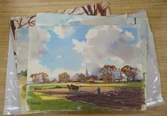 A set of four watercolours by Harold Cornelius Heward, watercolor, offered Mar 2025