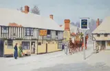 A set of four original watercolours for Christmas card designs by Charles Thomas Howard, watercolor, sold Mar 2025