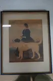 Study of a lady and dog by Thomas Webster, watercolour, sold Feb 2025
