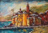Golfo Paradiso by Giorgio Taddei, oil on board, offered Feb 2025