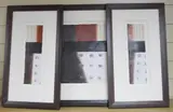 Abstract and mixed media triptych by Rebecca Mills, mixed media, offered Feb 2025