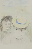 Studies of two young girls by Elinor Bellingham-Smith, watercolour, sold Feb 2025
