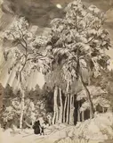 Monochrome ink and wash by Katharine Frances Clausen, ink and wash, offered Feb 2025