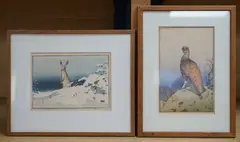 Comprising Hare in snow and Red Grouse by Allen W. Seaby, pencil, sold Feb 2025