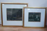 Landscape and town scene by Sydney Carter, watercolor, sold Feb 2025