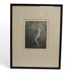 The Veil by Edouard Jules Chimot, pencil, sold Feb 2025
