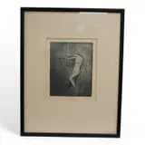 The Veil by Edouard Jules Chimot, pencil, sold Feb 2025
