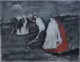Pickers by József Koszta, etching, sold Feb 2025