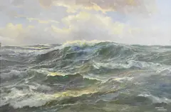Seascape by Meeuwis van Buuren, oil on canvas, sold Feb 2025