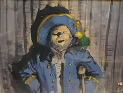 Original by John Worsley, 1972, gouache and mixed, sold Feb 2025