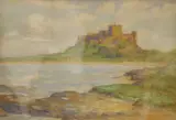 Bamburgh Castle, Northumberland by James Smyth, watercolour on paper, sold Feb 2025