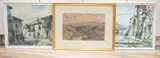 Northern Spanish town scenes by Javier Varela Guillot, watercolor, offered Feb 2025