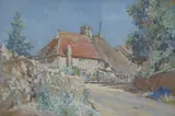 Piddinghoe Cottage by Janet Simpson, gouache, sold Feb 2025