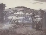 Findon sheep fair by Charles W. Taylor, engraving, sold Feb 2025