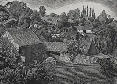 September Afternoon, Warwickshire by William Thomas Rawlinson, 1967, engraving, sold Feb 2025