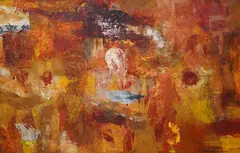 Expressionist by Ewa Gargulinska, oil on board, sold Jan 2025