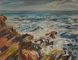 Cornwall by Marian Kratochwil, oil on board, sold Jan 2025