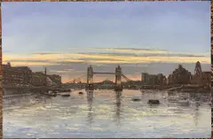 Tower Bridge by Tom Young, oil on canvas, sold Aug 2025