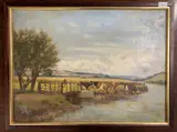 Cattle Watering by Charles Fisher, oil on board, sold Aug 2025
