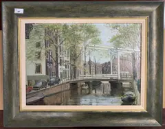 Amsterdam by Bennett Oates, oil on board, offered Aug 2025