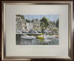 Harbour scene by John Yardley, watercolour, sold Aug 2025
