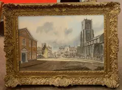 Upper St by Michael Chiswick, watercolour, sold Aug 2025